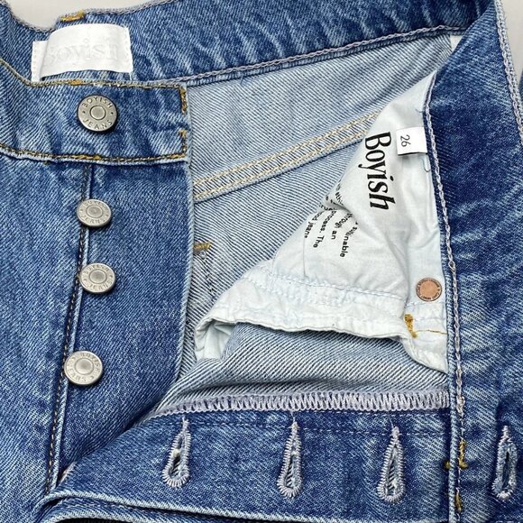 Boyish Women’s The Jovi Relaxed Straight Wide Leg Jeans Blue Size 26 - Picture 6 of 9